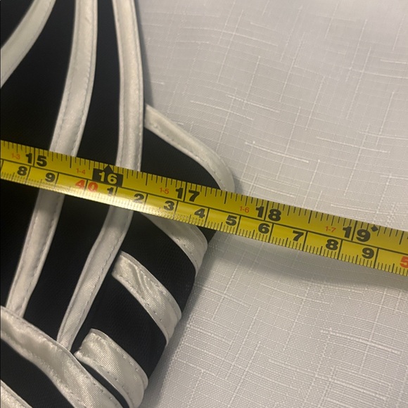 Sandra Darren Black & White Halter Dress SZ 14 A Line Fit & Flare Formal classy - Picture 5 of 15